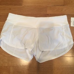 NWT Lululemon Speed Up Short; Size 6; White